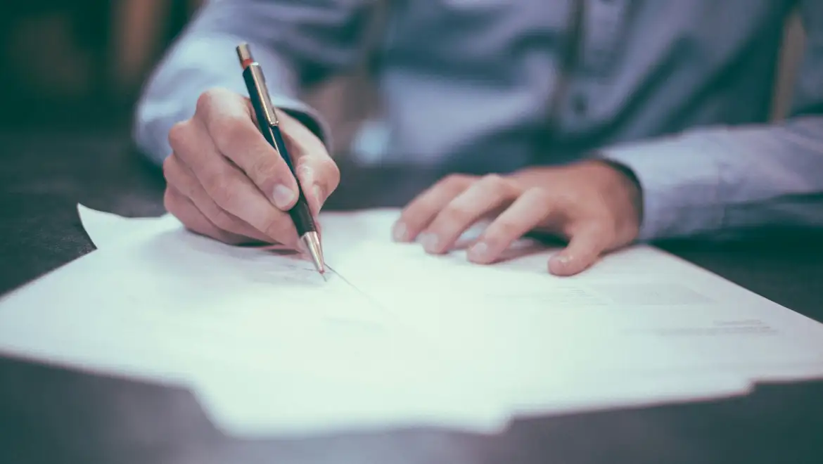 Signing a court document