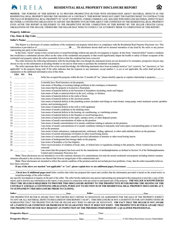 Disclosure Obligations When Selling a House “as-is” in Illinois