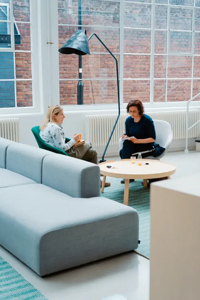 for sale by owner disclosure - two women sitting over coffee chatting instead of filling out the illinois real estate disclosure law